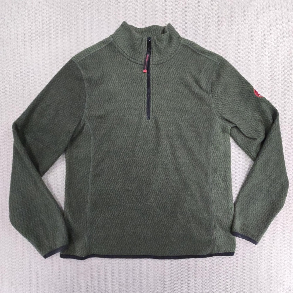 Canada Weathergear Sweater Mens Medium Green 1/4 Zip Fleece Pullover Hiking